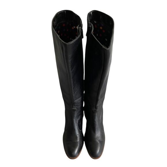 DE CARLO Tall Black Leather Heeled Boots Side Zip Made In Italy 7 - Picture 6 of 13